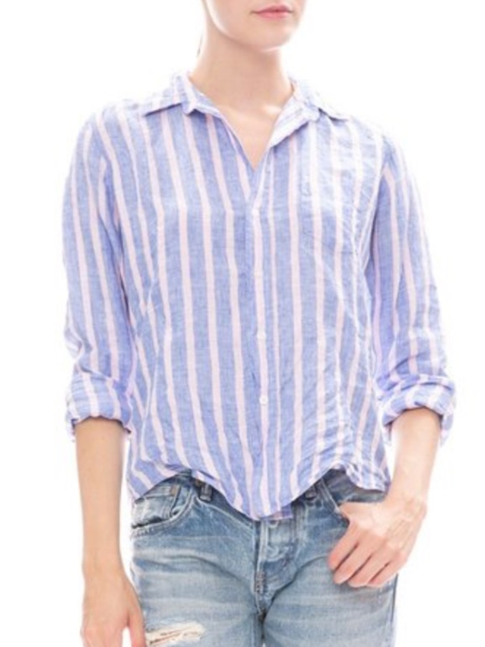 Frank & Eileen Eileen Button-Down Shirt Stripes Pink Blue size small - Picture 2 of 11